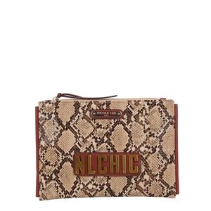 NICOLE LEE DEMETRIA FAUX PYTHON CLUTCH